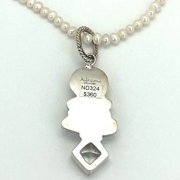 Echo of the Dreamer Pearl and White Topaz Necklace - Picture 3 of 3